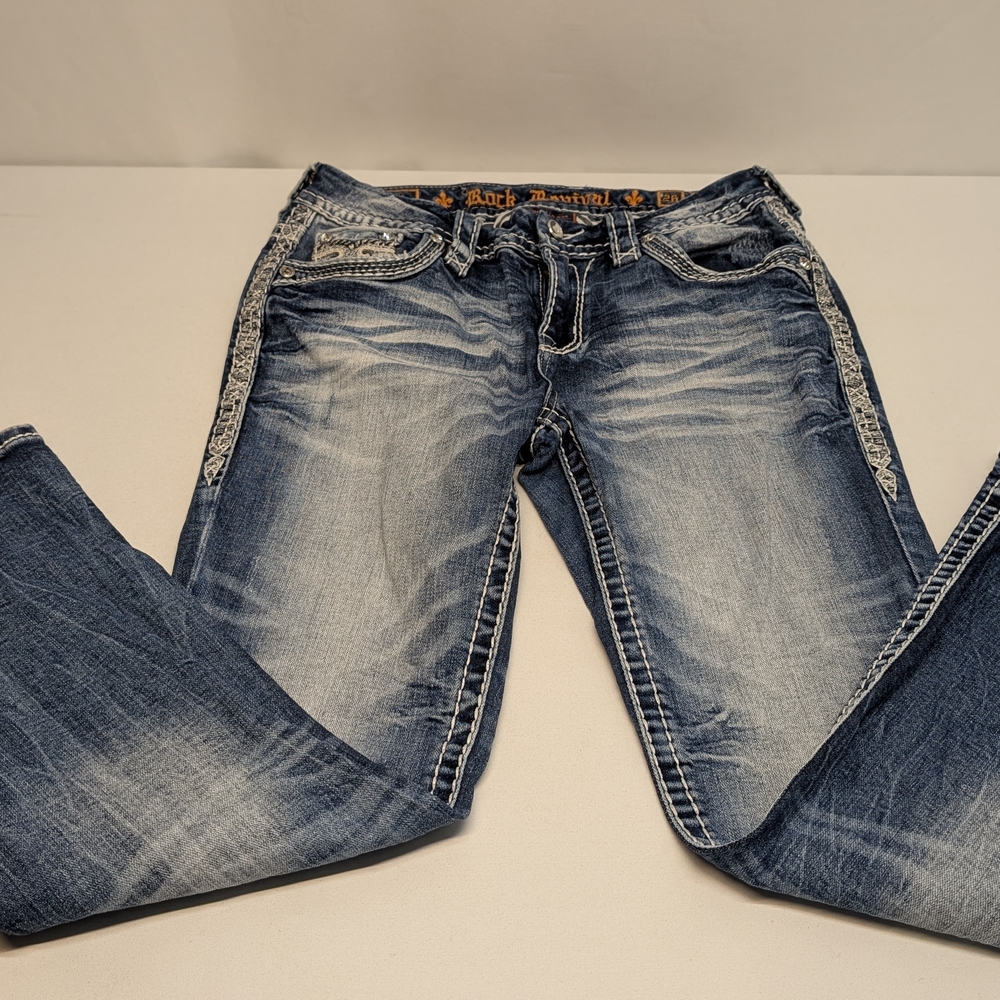 Rock Revival Blue Boot Cut Jeans for Women